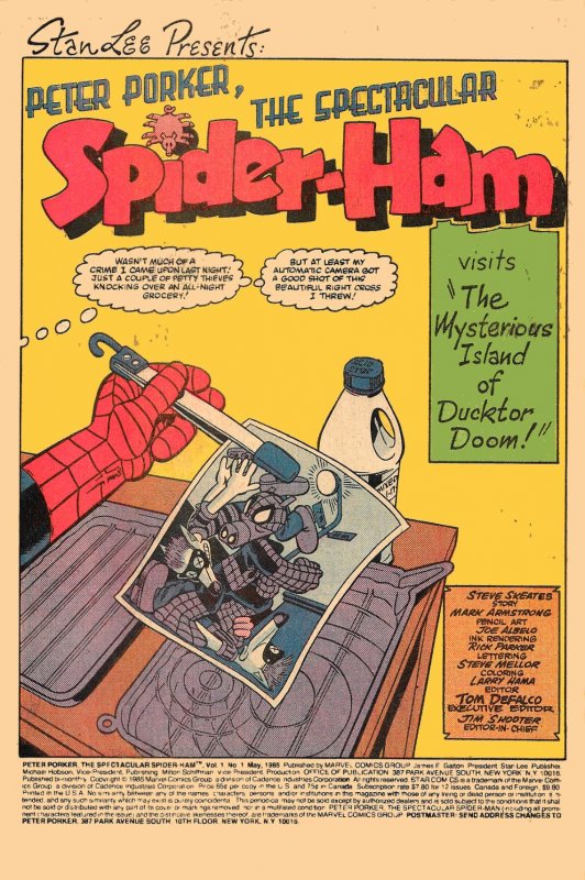 PETER PORKER SPIDER-HAM Two #1 Issues (''83-'85) From Marvel Tails & Star Comics