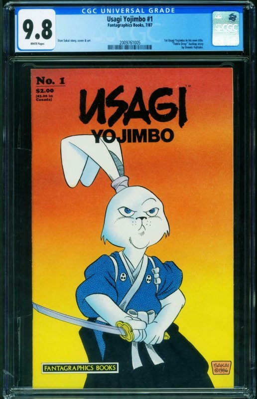 Usagi Yojimbo #1 CGC 9.8 1987 1st issue-Stan Sakai-2009761005