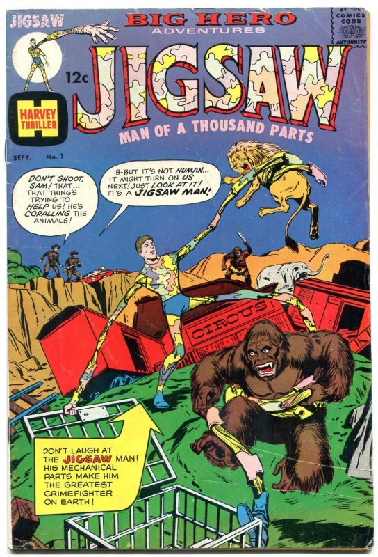 JIGSAW #1-HARVEY SUPER-HERO COMIC-FIRST ISSUE! FN-