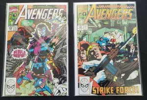 AVENGERS 2PC (VF/NM)WANDAVISION & NEBULA, ISSUES #318 & 321, IRON MAN, THOR 1990