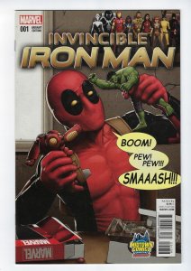 INVINCIBLE IRON MAN #1 (2015) JOHN TYLER CHRISTOPHER DEADPOOL MIDTOWN VARIANT NM