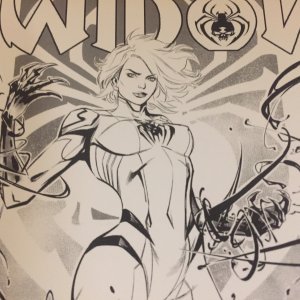 2021 Absolute Comics White Widow  Pop Mahn Sketch Variant Cover # 6 Signed