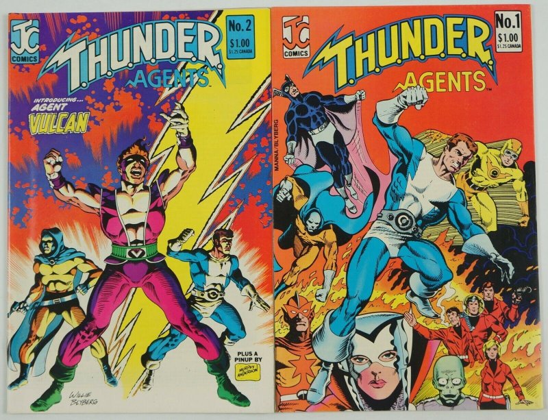 T.H.U.N.D.E.R. Agents #1-2 VF/NM complete series  jc comics 1983 set lot thunder