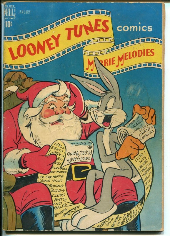 Looney Tunes #87-1949-Dell-Santa Claus-Bugs Bunny-Porky Pig-Christmas-VG