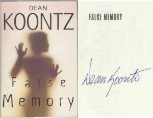 False Memory by Dean Koontz - HB w/DJ signed by the author