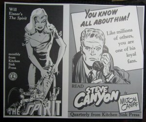1988 THE SPIRIT Steve Canyon LI'L ABNER Kitchen Sink 22x18 Poster VF+ 8.5