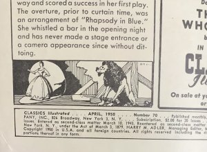 Classics Illustrated #70 (1950, Gilberton) Golden Age.  Low Grade, Taped Cover