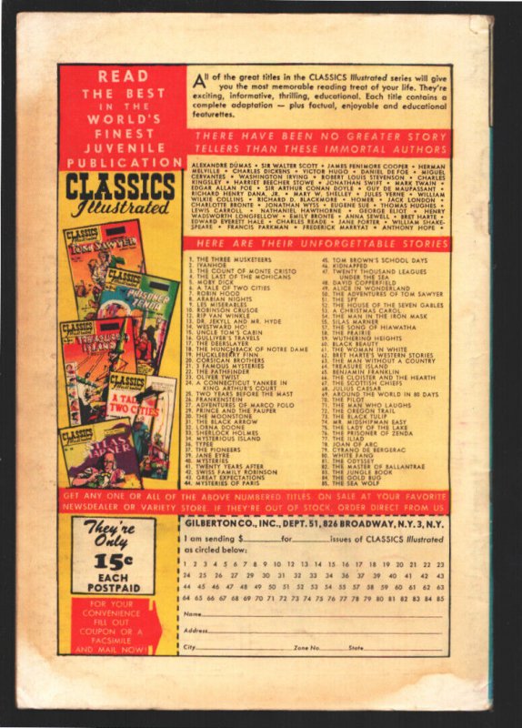 Classics Illustrated #21-HRN 85 1940's-3 Famous Mysteries-Sherlock Holmes-Sir...