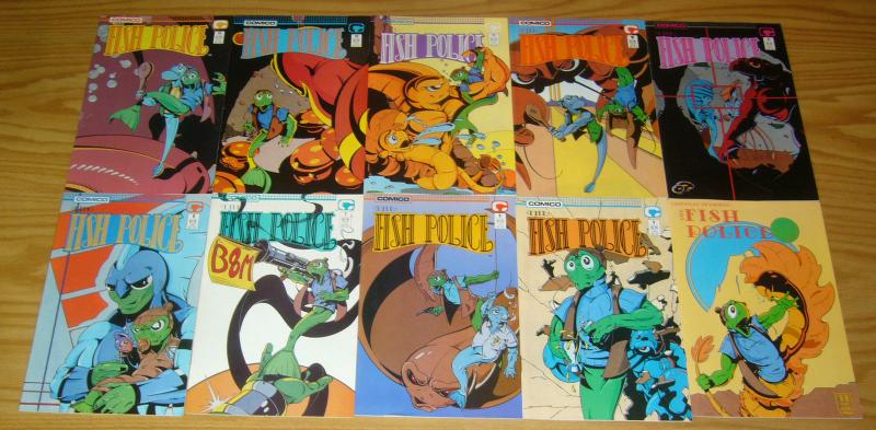 Fish Police #0 & 1-11 VF/NM complete series + vol. 2 #5-26 + special + poster