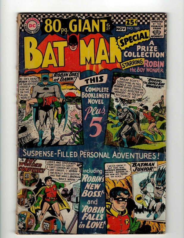 Batman # 185 VG DC Comic Book Joker Robin Catwoman Gotham Penguin Ivy KD1