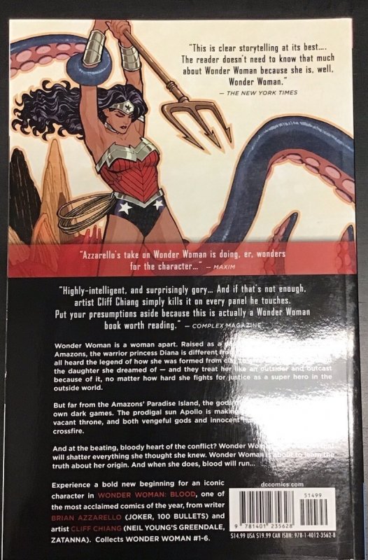 New 52 Wonder Woman Vol 1 Blood DC Comics TPB Paperback 2012