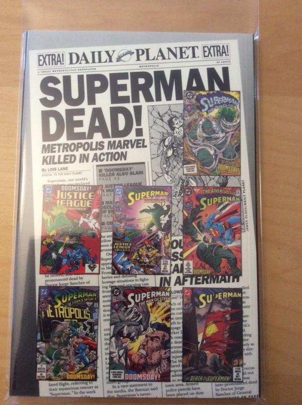 DEATH OF SUPERMAN SET, 75, TPB, WHITE & BLACK, FUNERAL FRIEND, ADVENTURES 500