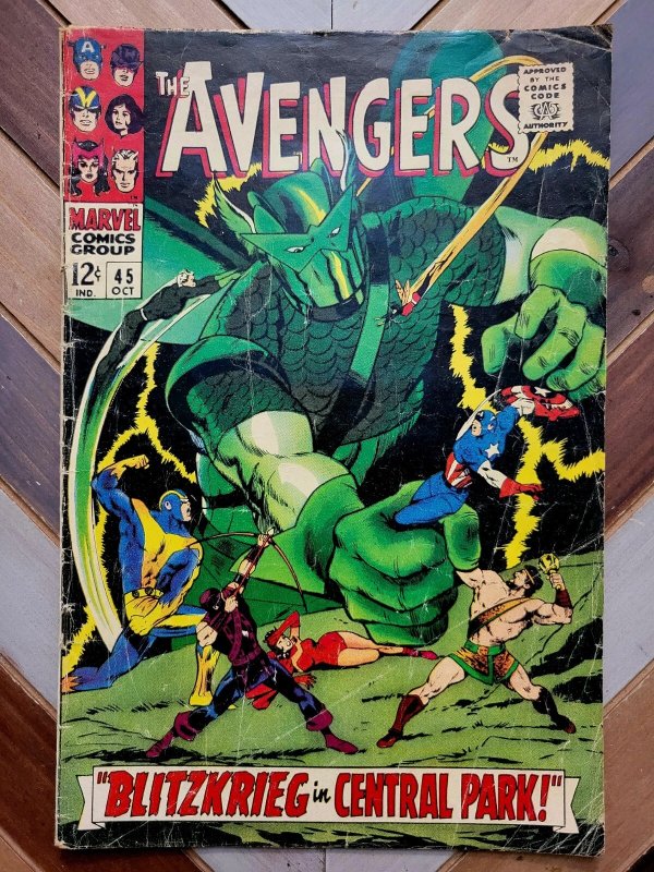 AVENGERS #45 GD+ 2.5 (Marvel 1967) Super-Adaptoid, HERCULES Joins BUSCEMA + HECK