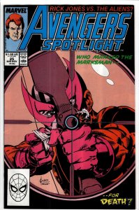 Avengers Spotlight #25 Direct Edition (1989) Hawkeye