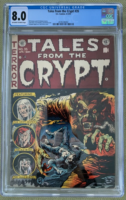 Tales from the Crypt #35 (1953) CGC 8.0 -- Werewolf cover by Jack Davis; Kamen