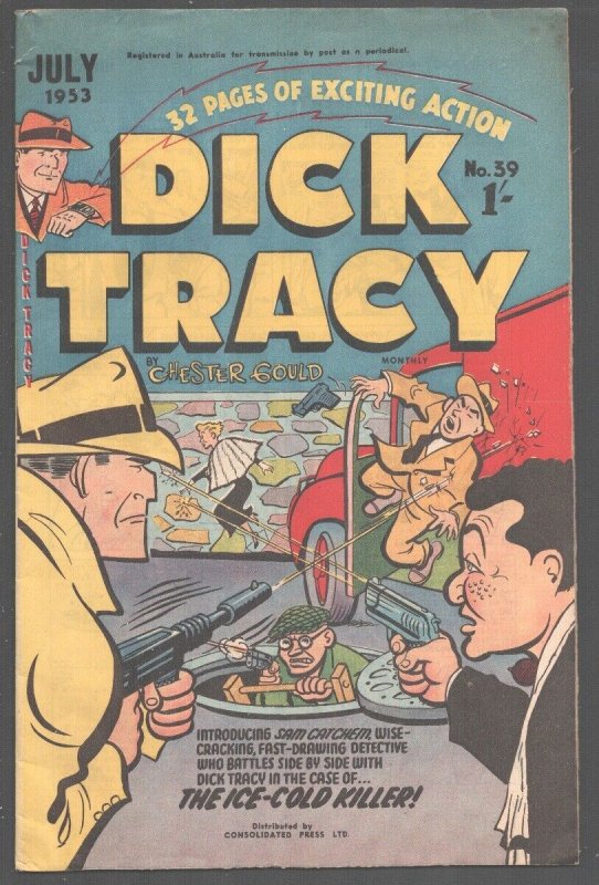 Dick Tracy #39 1953-Tommy Gun cover-1st appearance of Sam Catchum-Australian ...