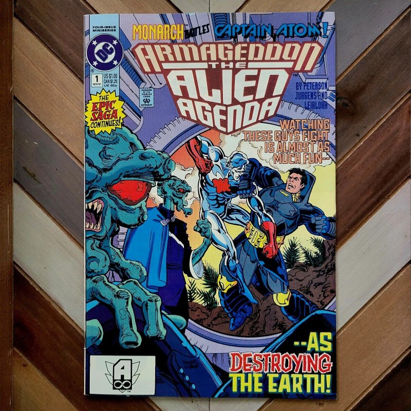 ARMAGEDDON ALIEN AGENDA #1-4 (DC 1991) Complete Mini-Series HI GRADE (Jurgens)