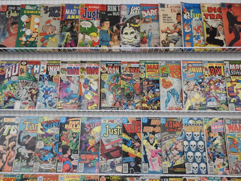 Huge Lot 160+ Silver/Bronze Comics W/ Iron man, Disney, Superman, Ghosts, War+