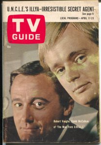 TV Guide 4/17/1965-Man From Uncle-Philadelphia Edition-G