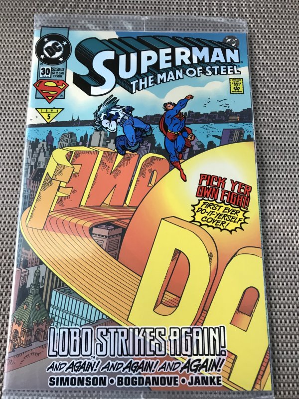 SUPERMAN MAN OF STEEL #30 : DC 2/94 NM; LOBO Polybag Colorforms edition, sealed