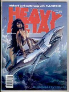 HEAVY METAL Jan 1992, Julie Bell, Fingerman, VF , Richard Corben, Bob