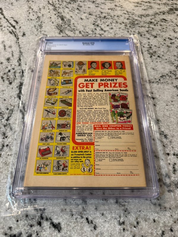 Batman # 210 CGC Graded 9.0 DC Comic Book Neal Adams Cover 1969 Catwoman JH28