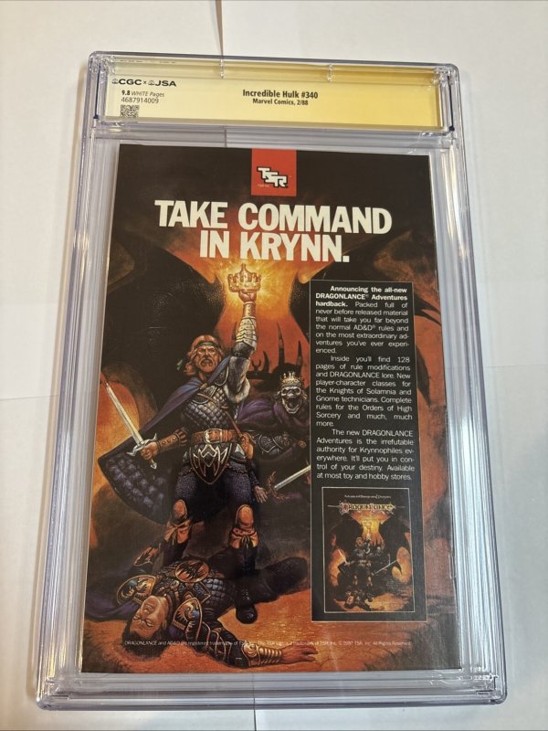Incredible Hulk (1988) # 340 ( CGC 9.8 WP)  Signed Full Todd McFarlane • Wiacek