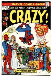 Crazy #2 1973 Spider-Man Human Torch-Wedding cover-VF/NM