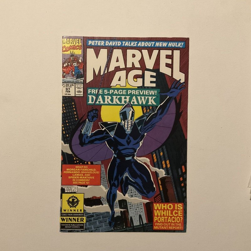 Marvel Age 97 Near Mint Nm First Darkhawk Marvel 1991