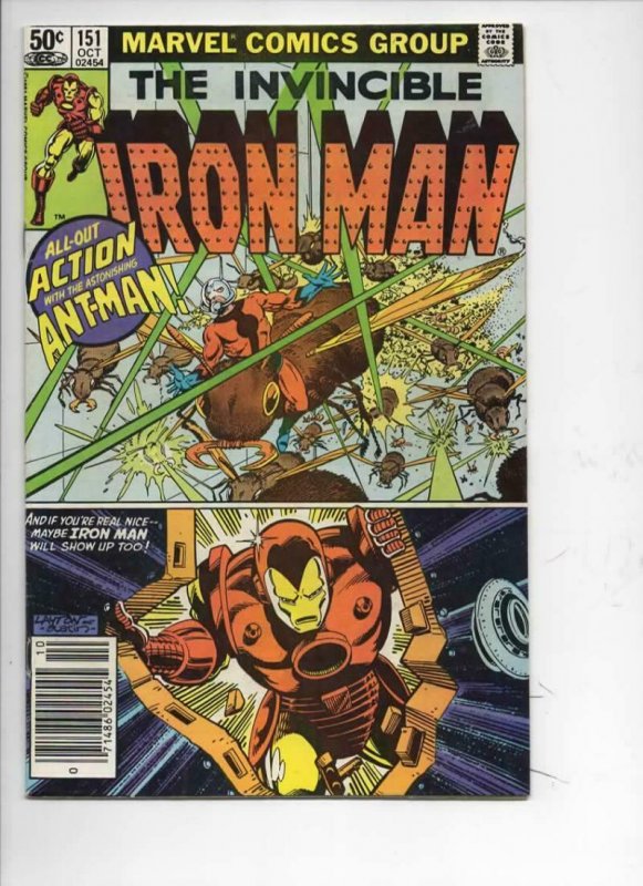 IRON MAN #151, FN Tony Stark, Ant-Man Lang 1968 1981, more IM in store, Marvel 