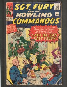 Sgt Fury and his Howling Commandos #4 ~ Lord Ha-Ha's Last Laugh 1963 (4.5) WH 