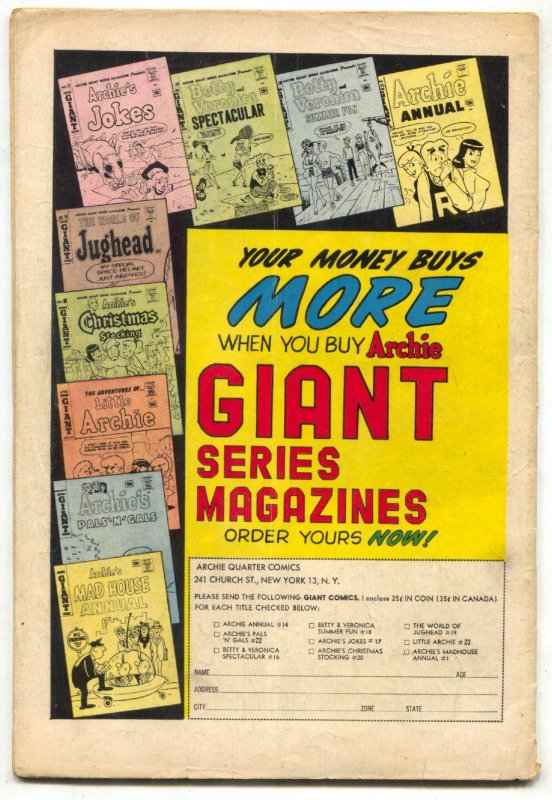 Archie's Madhouse #21 1962-Monsters- Hilda- Eight Ball cover VG-