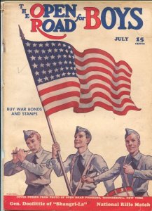 Open Road For Boys 7/1942-American Flag cover-Jimmy Doolittle-Falcon comic st...
