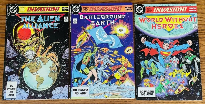 INVASION DC Comics COMPLETE SET BOOKS 1 2 3 1988 TODD MCFARLANE Alien Aliance 