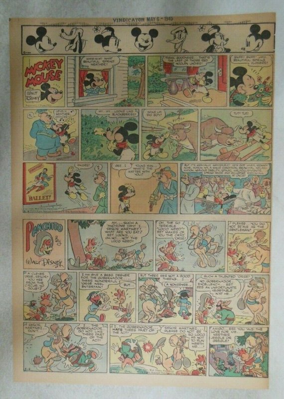 Mickey Mouse Sunday Page by Walt Disney from 5/6/1945 Tabloid Page Size