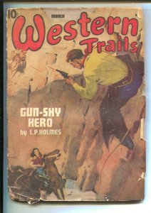 Western Trails 3/1947-Ace-A. Leslie Ross cover art-Pulp stories by L.P. Holme...