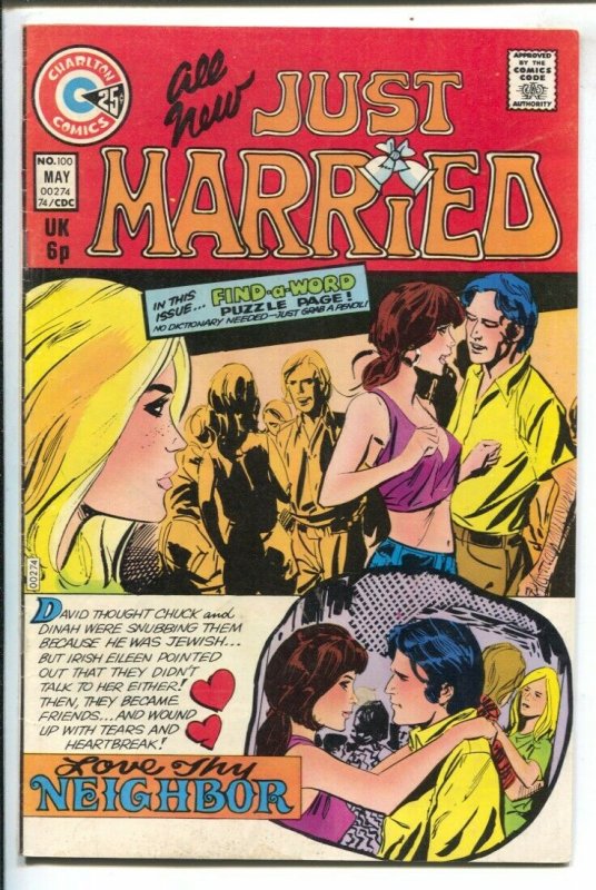 Just Married #100 1974-Charlton-puzzle page-historic 100th issue-Broken Heart...