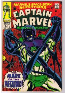 CAPTAIN MARVEL #5, FN/VF, Metazoid, 1968, Sci-fi, Aliens, Don Heck