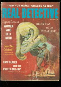 REAL DETECTIVE-APR 1966-RARE CRIME PULP-MURDER-FIREBUGS FR/G