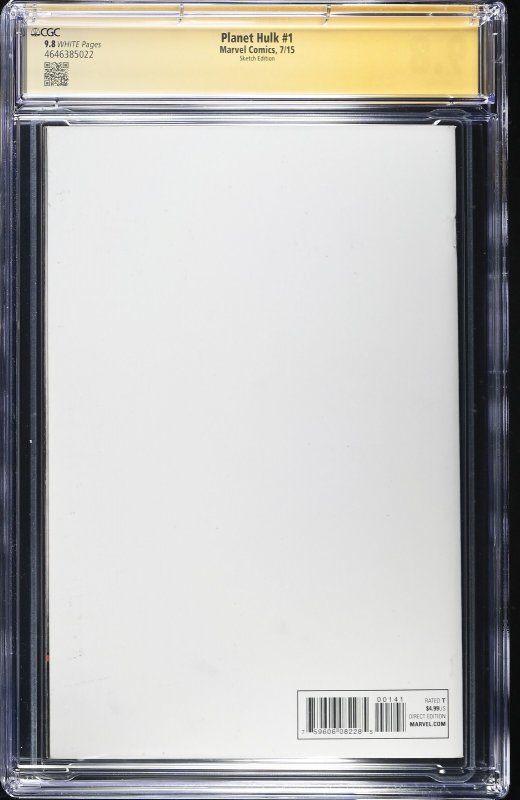 Planet hulk (2015) # 1 (CGC 9.8 SS) Signed & Sketch Scott Lobdell * Variant