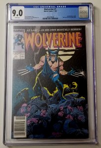 Wolverine #1 Newsstand CGC 9.0 WP 1st Wolverine as Patch FREE SHIPPING