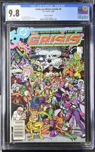 Crisis On Infinite Earths 9 Cgc 9.8 Newsstand Edition Dc 1985