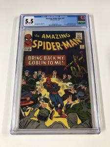 Amazing Spider-man 27 Cgc 5.5 Ow/w Pages Early Green Goblin Marvel Silver Age