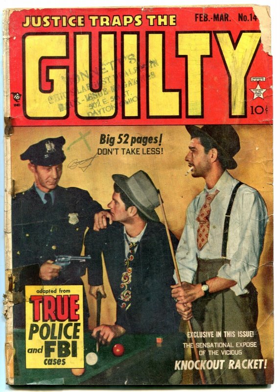 Justice Traps The Guilty #14 1950-KIRBY ART- Golden Age Crime G