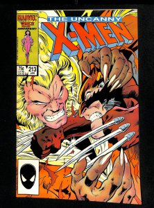 Uncanny X-Men #213 NM- 9.2 Sabertooth vs. Wolverine!