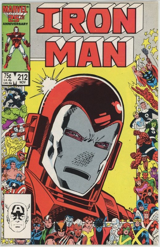 Iron Man #212 (1968) - 7.0 FN/VF *25th Anniversary Cover*