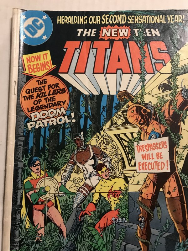 The New Teen Titans #13 : DC 11/81 VG; Robin, Speedy, Cyborg, Doom Patrol x-over