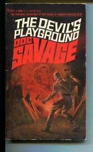 DOC SAVAGE-THE DEVIL'S PLAYGROUND-#25-ROBESON-VG-JAMES BAMA COVER-1ST EDITION VG