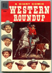 WESTERN ROUNDUP #16 1954-DELL GIANT-ROY ROGERS DALE EVAN VF 