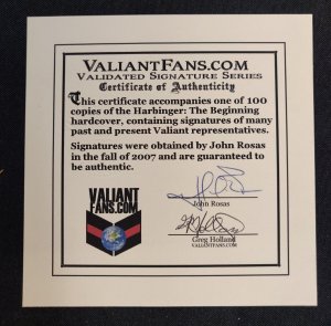 Harbinger: The Beginning HC - 12x Signed - #92 /100 with COA (9.2 ob) 2007
